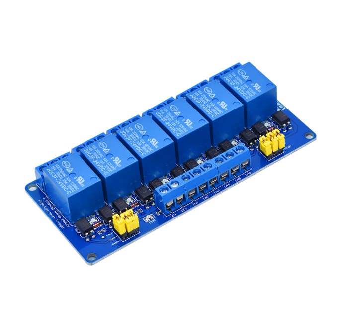 6 Channel 3.3V 5V 12V 24V relay with Optcoupter, each Channel can cutover high/low Level