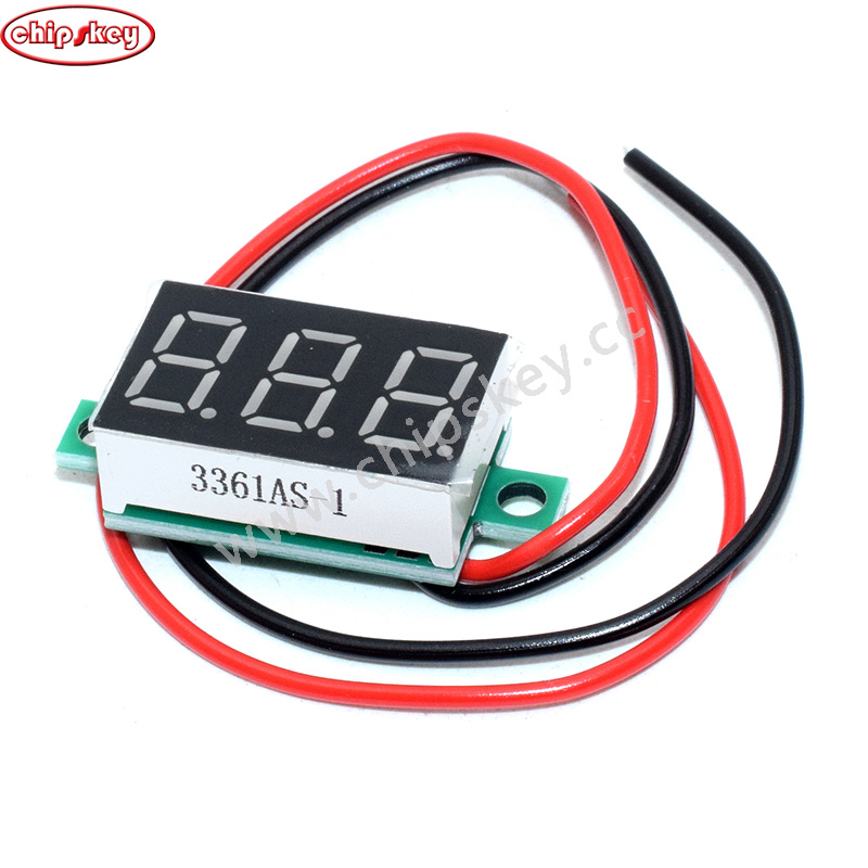 0.36 3.2-30V Small Voltmeter Digital Battery Tester DC Volt Meter panel Voltage Electric Measure 2-Wires