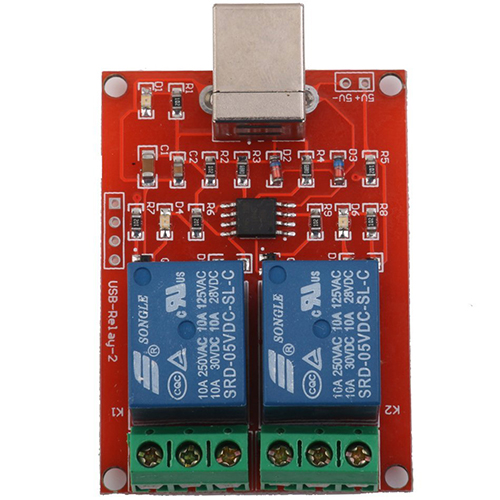 USB Control Switch 2-Channel 5V Relay Module