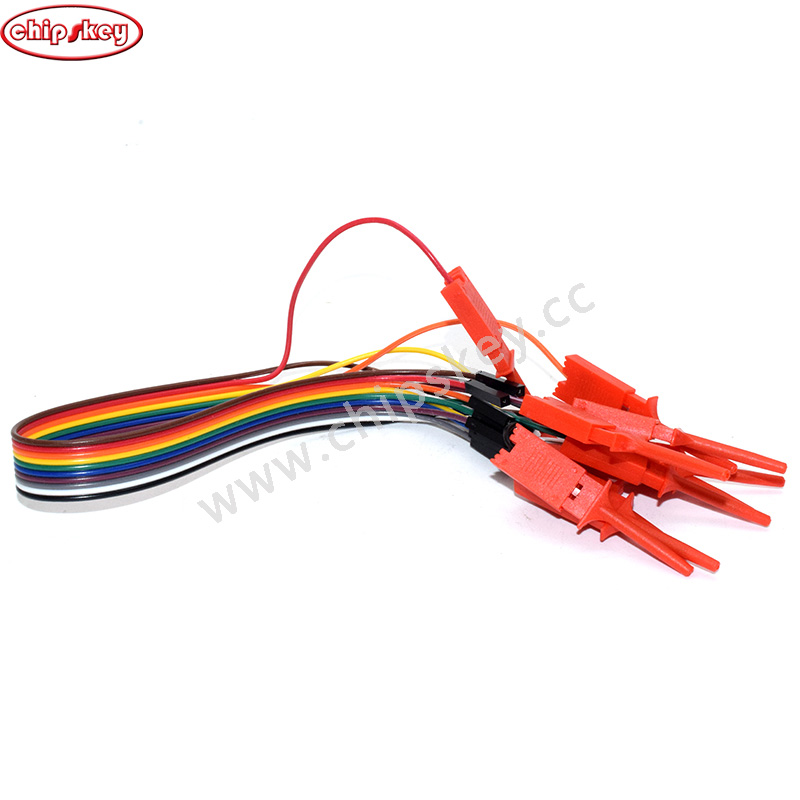 10pins Test Clip Cable 30CM Length Red