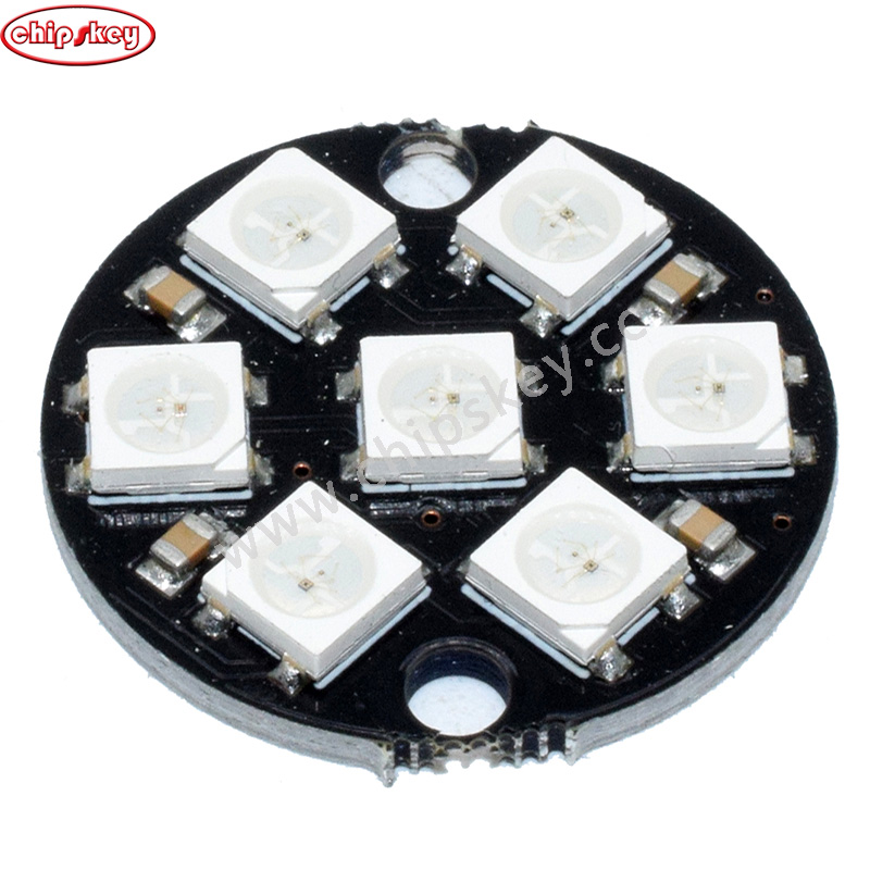 7 WS2812 5050 RGB LED Ring