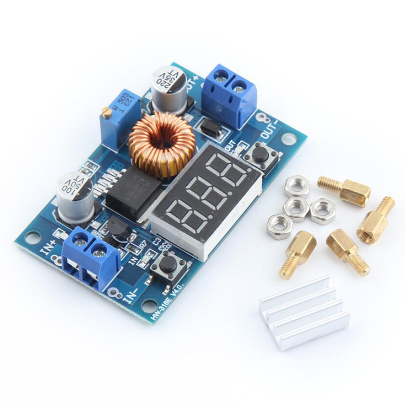 5A 75W DC-DC adjustable power step-down power supply module with voltage meter display far more than the LM2596