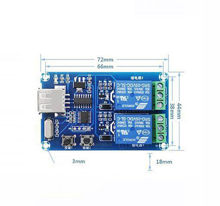 XH-M218 dual relay timer switch module with computer client software USB interface host computer