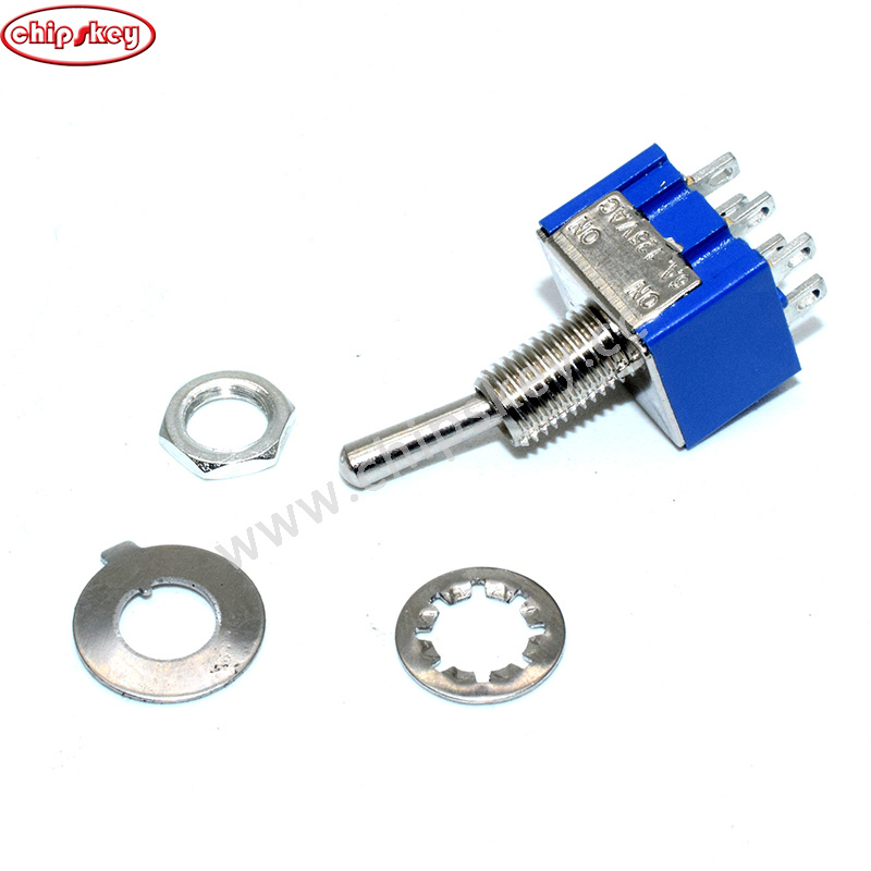 6Pin Toggle Switch, 6A 125V, DPDT, mounting hole 6mm 2Position ON-ON"