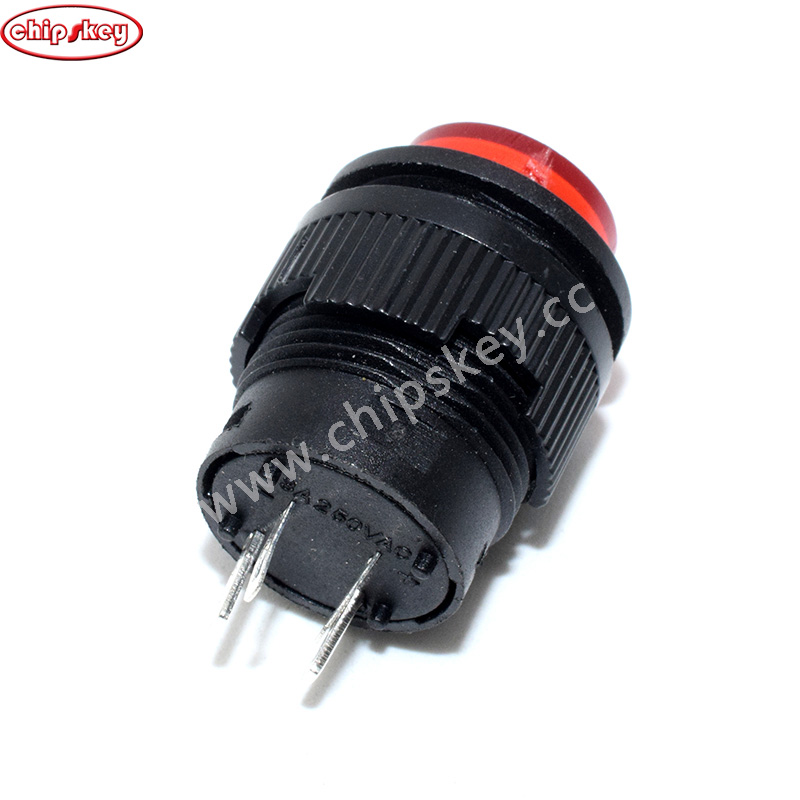 16MM 3A 250V Red Self lock Button Switch R16-503AD