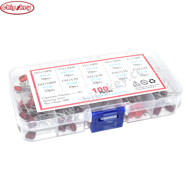 10nF~470nF CBB Capacitor 10pcs of 10kins 100pcs/box CBB Capacitor Kit