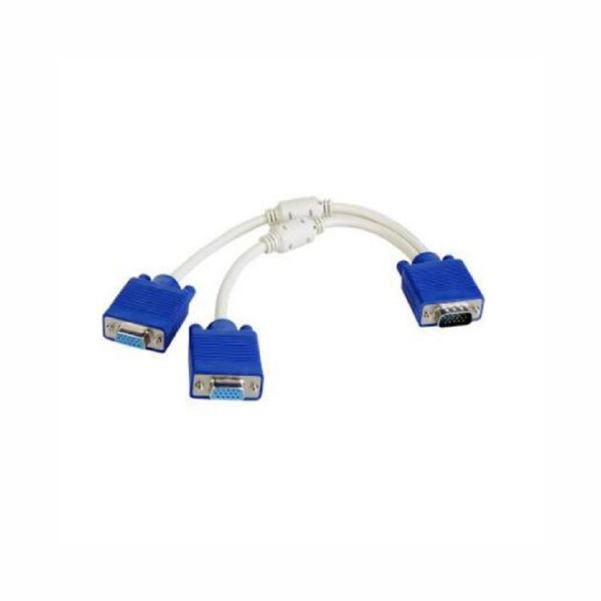 VGA Splitter Cable 1 Computer to Dual 2 Monitor Adapter Y Splitter Male to Female VGA Wire Cord for PC Laptop