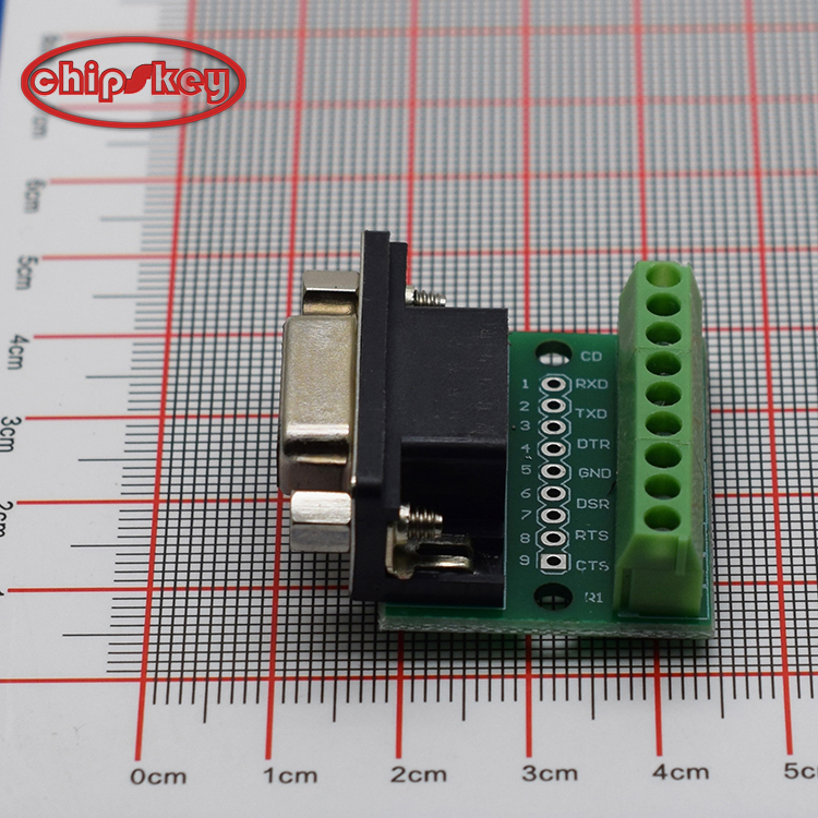 DB9 Male adapter screw terminal block, 9-Needle RS232 RS485 conversion board