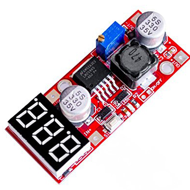 DC-DC adjustable power supply module, LM2596 voltage regulator module, with the voltmeter display