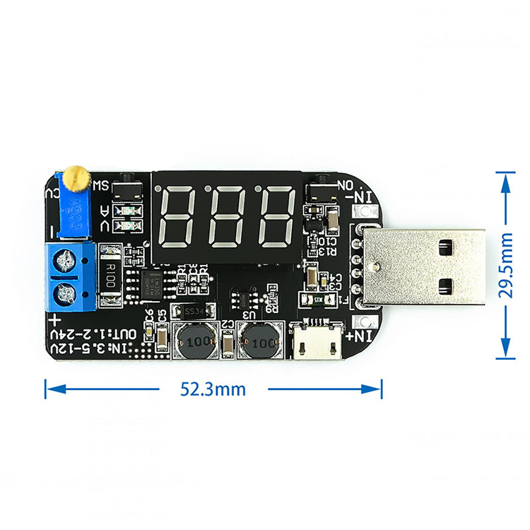 USB adjustable buck-boost power supply voltage regulator module/5V to 3.3V 9V 12V 18V24V DPL with current