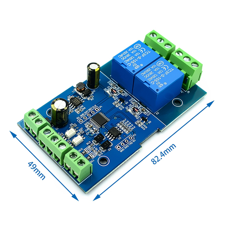 Modbus-Rtu 2-channel relay module switch input and output RS485/TTL communication output