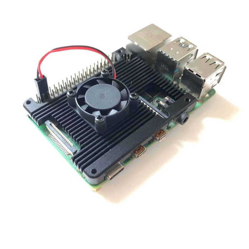 Raspberry Pi 4 Embedded Armor Aluminum Alloy Heatsink With Big Fan