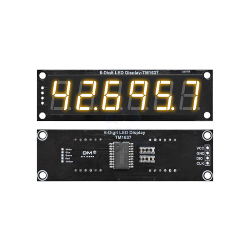 Yellow 6 Digit LED 0.56 Display Tube TM1637