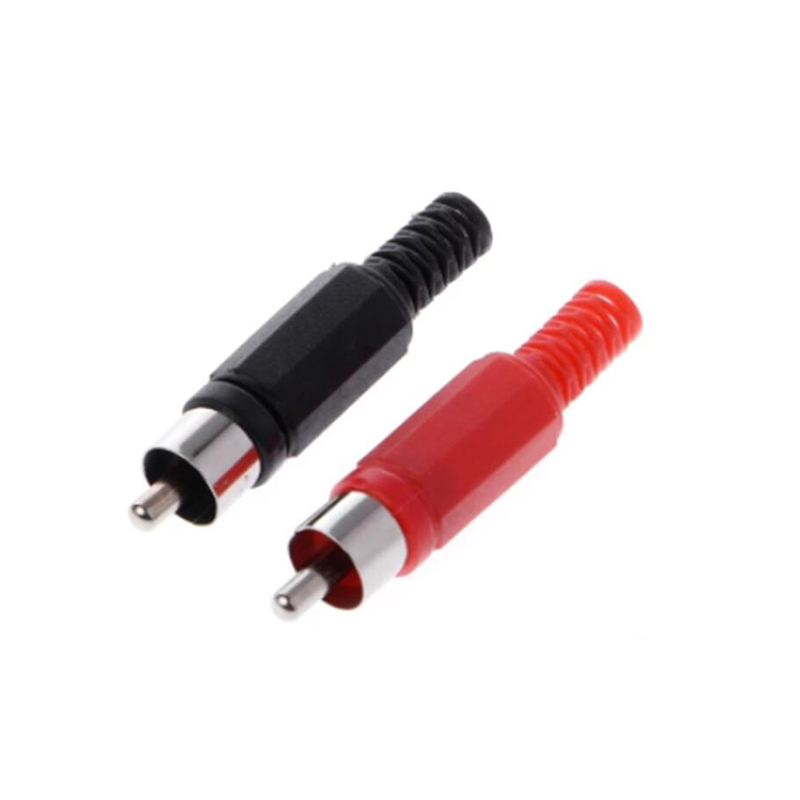 Red Solder RCA Male Plug Audio Video Adapter Connector