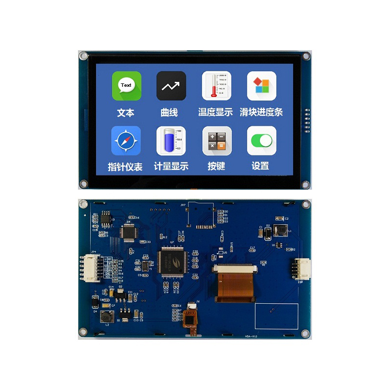 5 inch VLcds HMI capacitive touch screen with GPU support Arduino I2C interface configuration screen