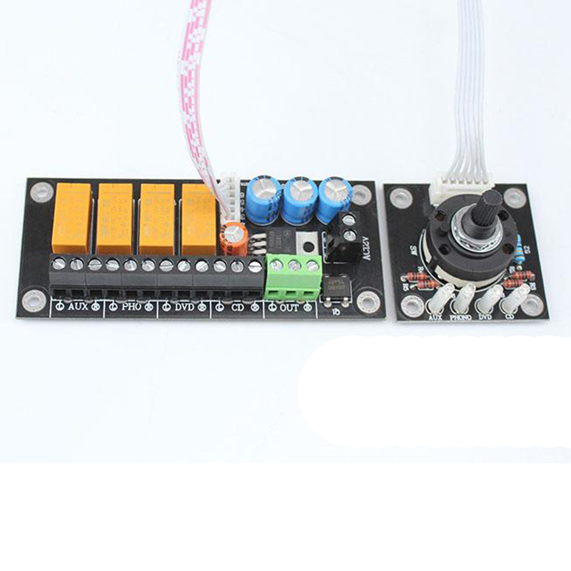 Audio Stereo Two Channel Relay 4 Way Sound Source Selection Audio Switch Input Selection Board