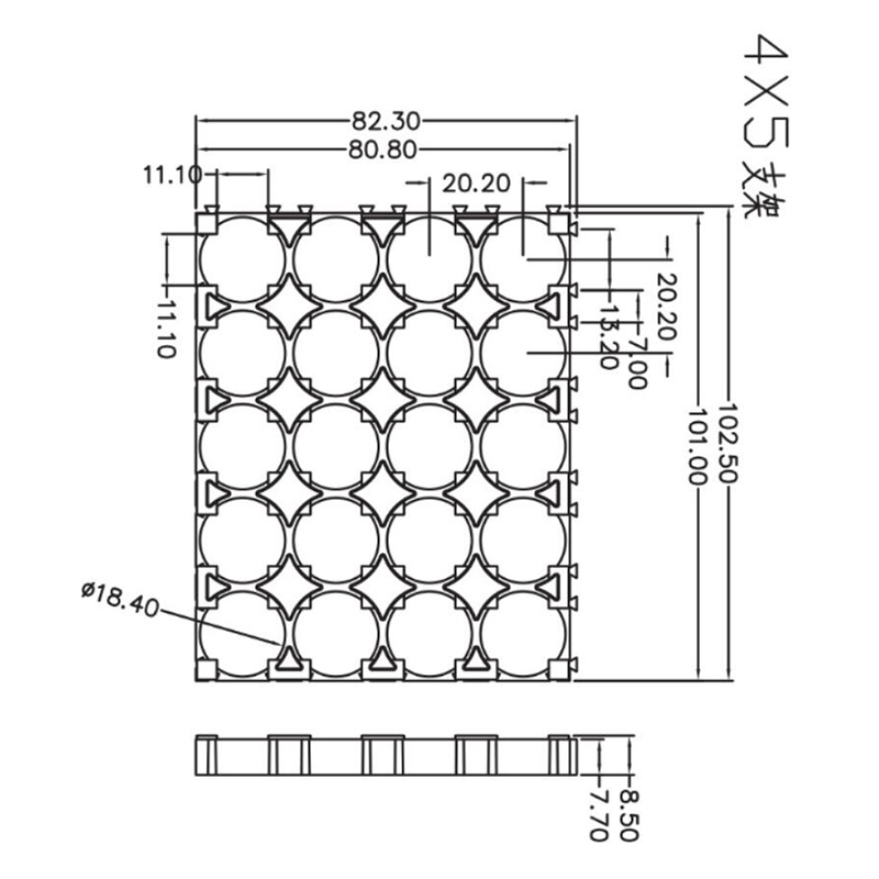 18650 Battery Cell Holder Safety Spacer Radiating Shell Storage Bracket Mayitr Suitable For 4x5pcs 18650 battery