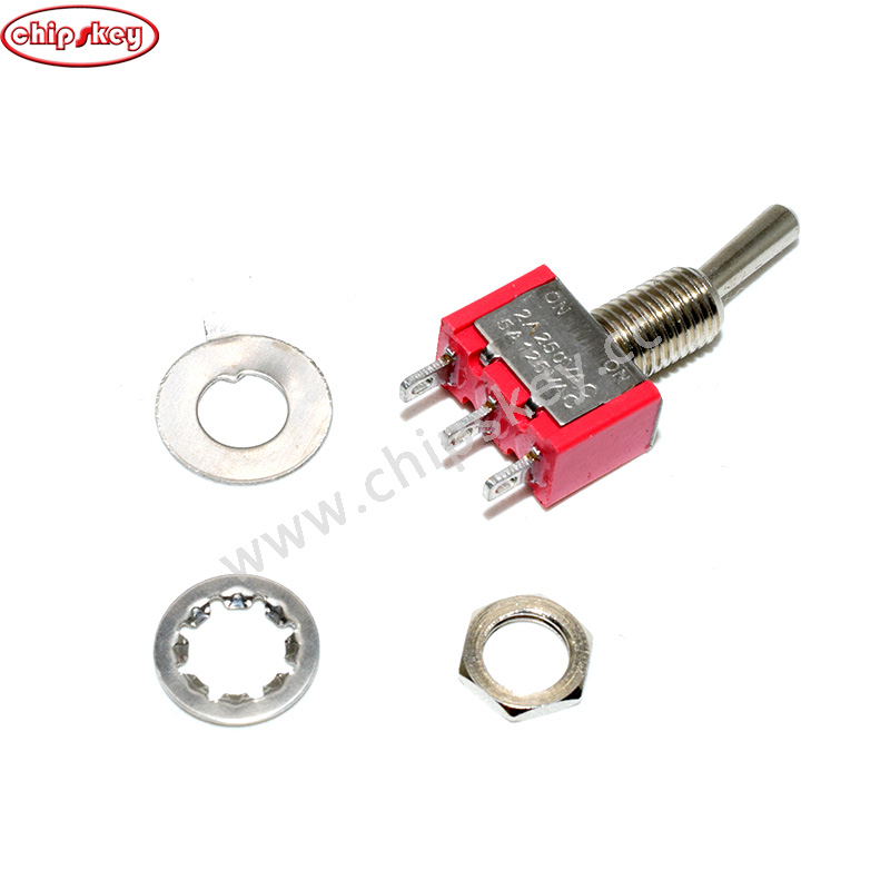 3 Pins Toggle Switch AC 125V 6A 2 Position SPDT MTS-102 Red