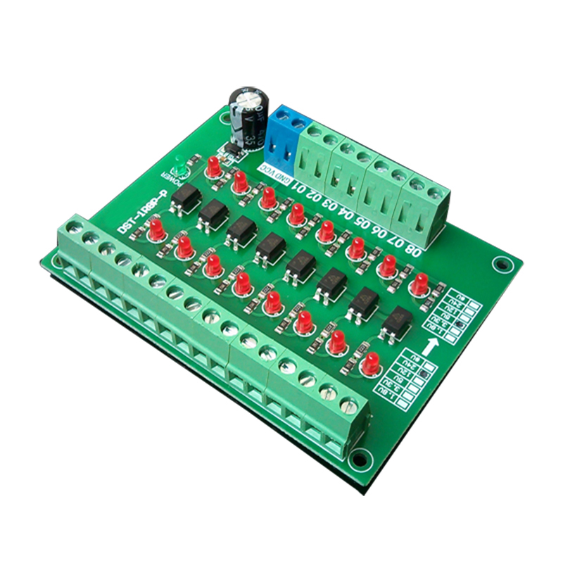 1.8V to 5V 8-way photoelectric isolation module / PLC signal High-level voltage conversion board/PNP output DST-1R8P-P