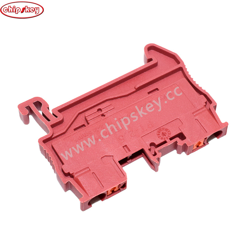 Red Din Rail Terminal Block PT-2.5 Push In Terminal Connector Spring Screwless Electrical Wire Conductor Terminal Block PT2.5