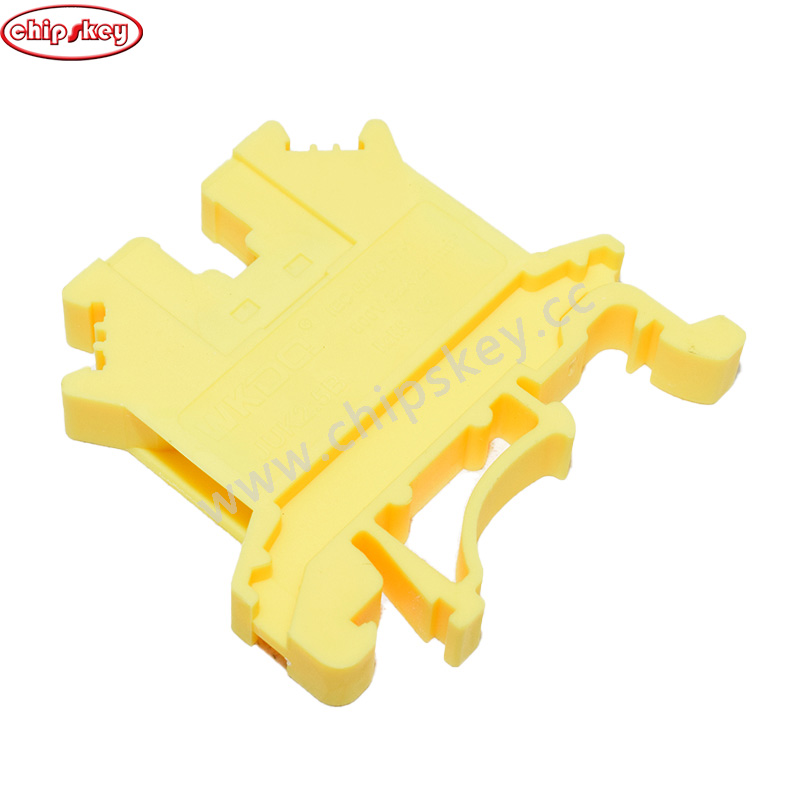 Yellow Din Rail Terminal Block UK-2.5B Wire Electrical Conductor Universal Connector Screw Connection Terminal Strip Block UK2.5B