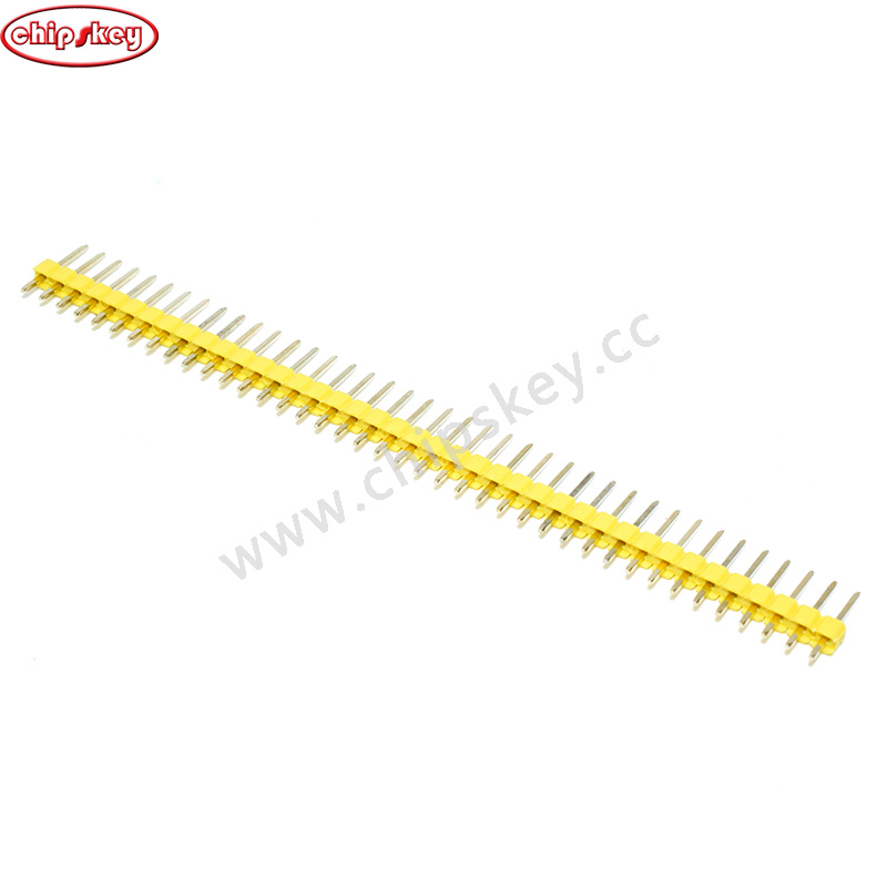 Yellow 1*40 2.54 Gold-plated copper, male pin header,ROHS 200pcs/Bag