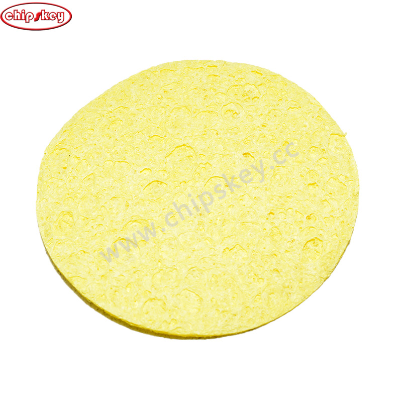 51mm*1.5mm Round Yellow Cleaning Sponge Cleaner High Temperature Enduring Cleaner Sponge For Electric Welding Soldering Iron Tip