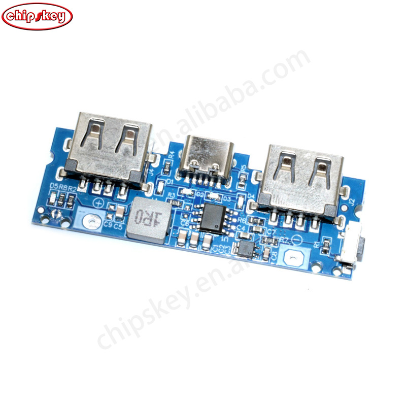 18650 battery TYPE-C 3.7v to 5V2A booster module mobile power motherboard