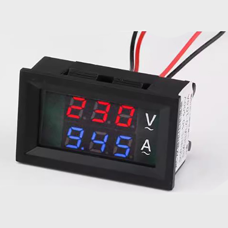 0.56' Digital Voltmeter Ammeter DC AC60-500V 100A Red Blue LED Display Voltage Current Meters Tester Detector