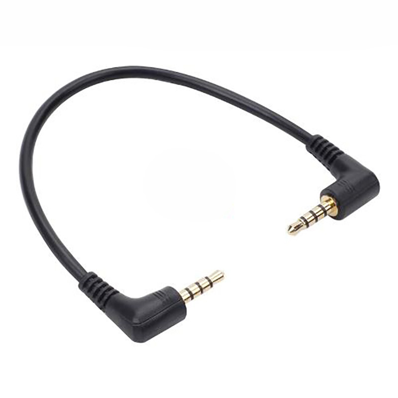 3.5mm Male to Male double bend short line Audio head, 4 sections