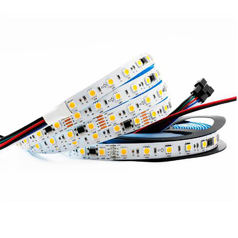 IP20 DMX512 LED Pixel Light Strip RGBW 4 in 1 SMD 5050 TM512AC IC DC 12V 5M/Reel