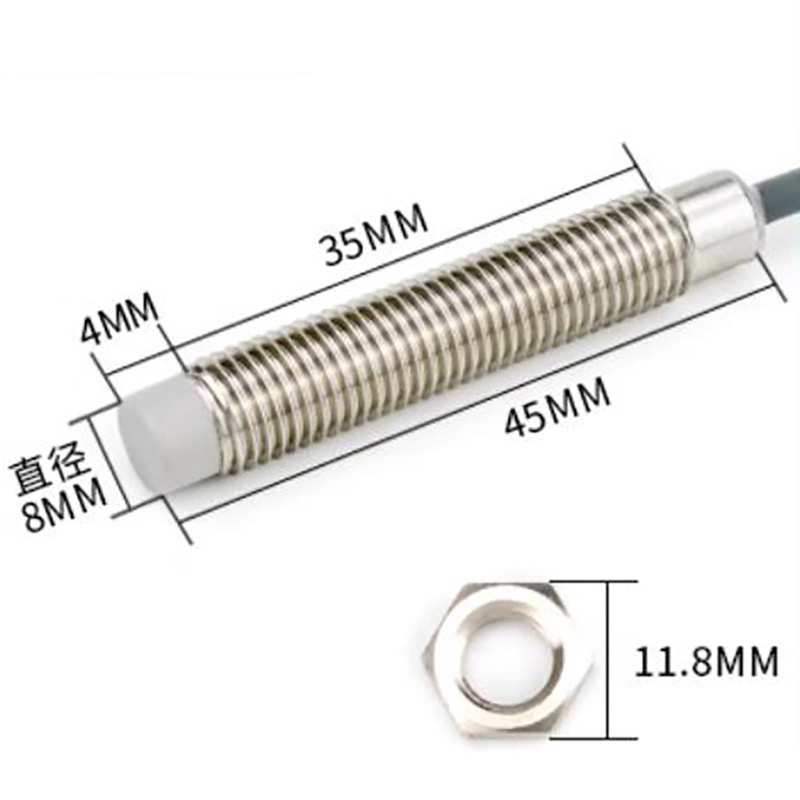 Capactive Type/Detection distance: 2MM / Installation method: Non flush / Output method: PNP normally open / Product diameter: M8