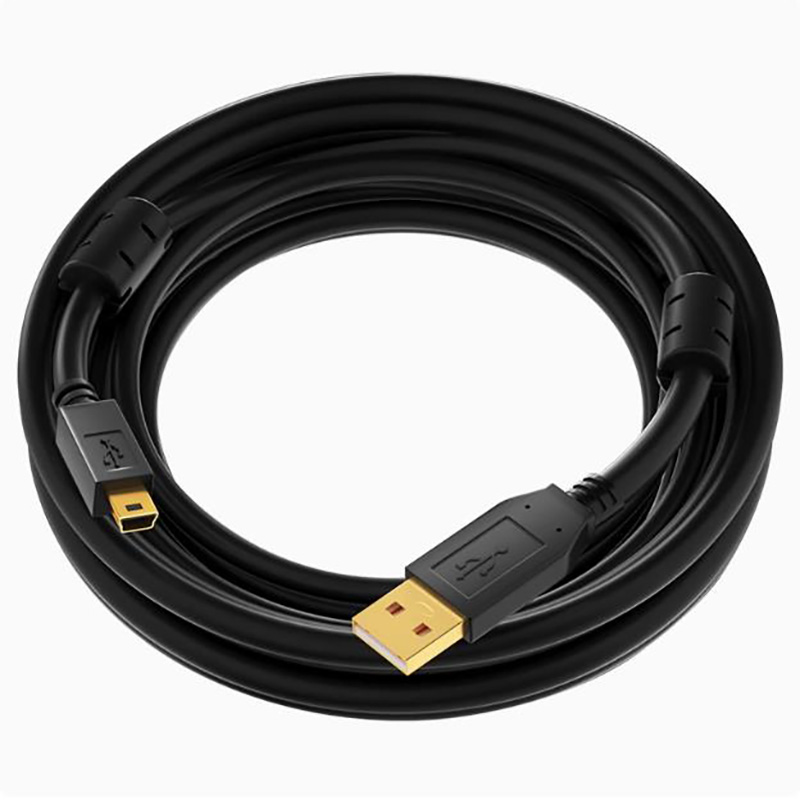 2M length Mini USB to USB Copper cable with 2 ferrite cores