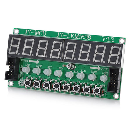 TM1638 8X Green Light Digital Tube + 8X Key + 8X Double Color LED Module