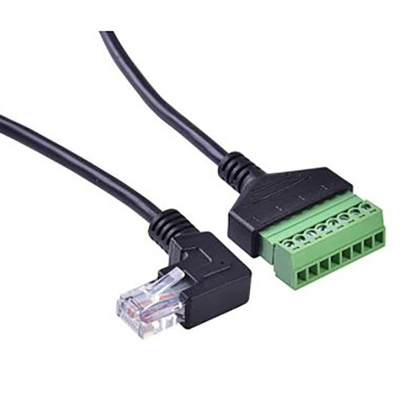 RJ45 Male Terminal 30CM Right-Bend / RJ45 to screw terminal Block 8p connector