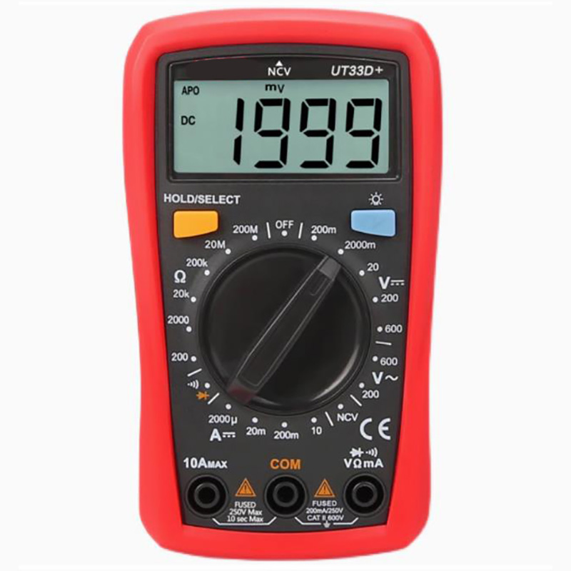 UT33B+ Palm Size Multimeter; Resistance/Capacitance/Temperature/NCV Test, Backlight