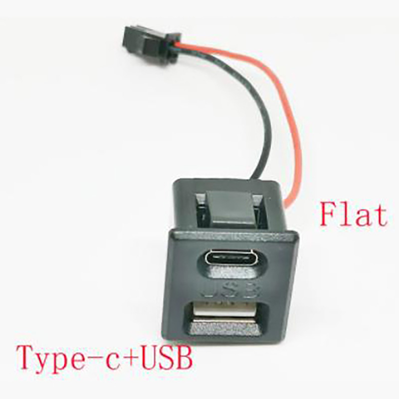 USB A+C flat / Double layer USB female base type-c socket a female USB lamp charging socket power socket with cable connector