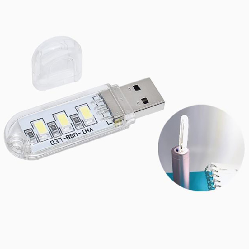 3 LED White Single Side / USB LED Book Lights LED Bulb 5V Power Input White 5000-6500K USB Night light