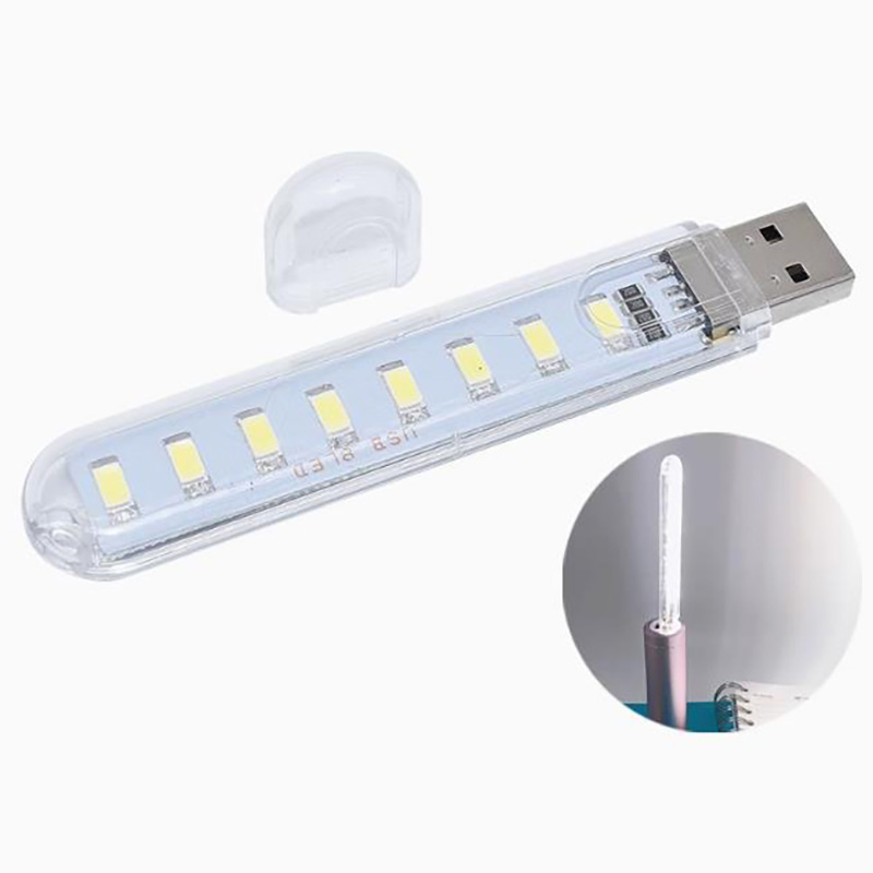 8 LED White Single Side / USB LED Book Lights LED Bulb 5V Power Input White 5000-6500K USB Night light