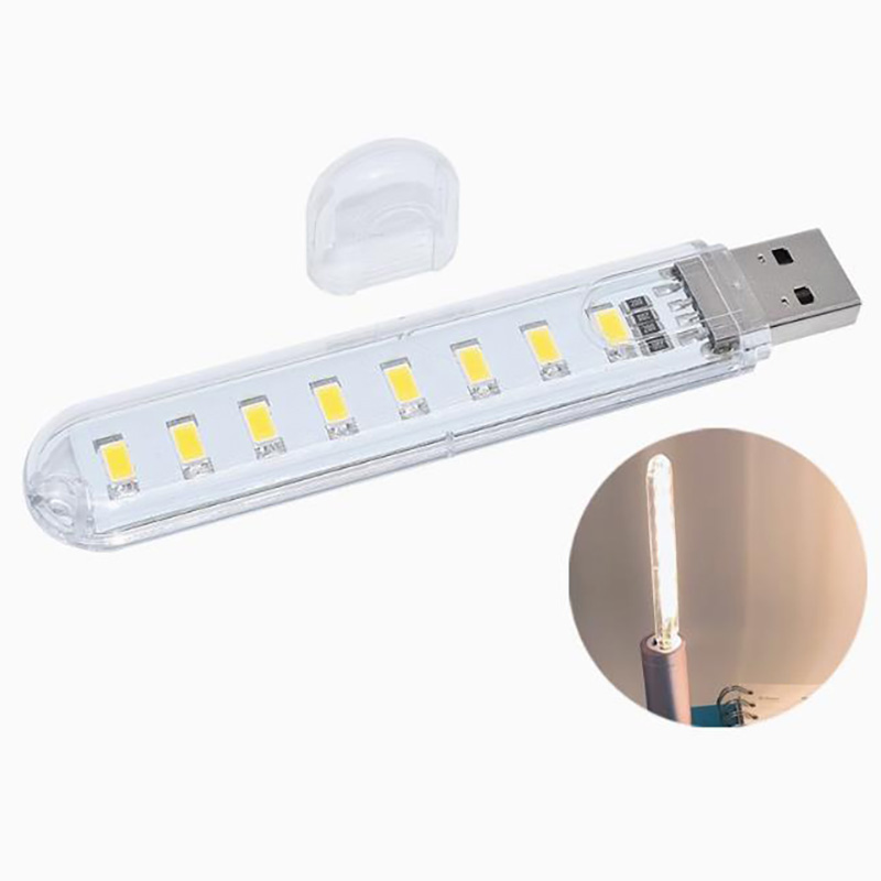 8 LED Warm White Single Side/ USB LED Book Lights LED Bulb 5V Power Input Warm White 3000-3500K USB Night light