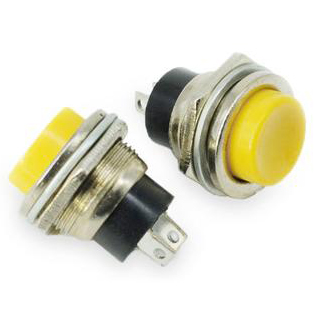 Yellow/DS-212 Not-SelfLock Not-Latching button 2-pin 16mm button