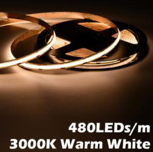 12V-COB-480 480LESs/M 5M/Reel 3000K Warm White