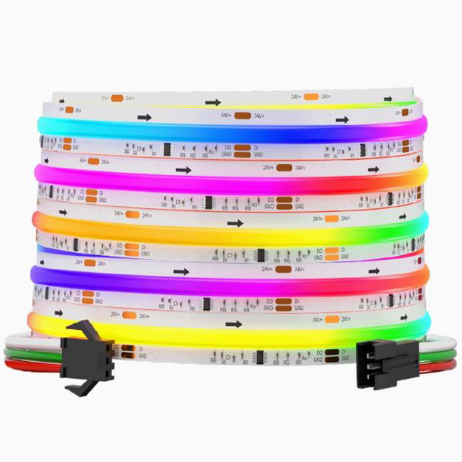 24V 1M Addressable Pixel RGB COB LED Strip for Room Decor WS2811 DC High Density 720LED/m Flexible Smart LED Tape Lights Ribbon