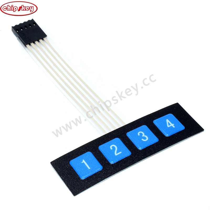 DC 12V 1x4 4 Key Matrix DIY Flat Membrane Switch Control Keypad