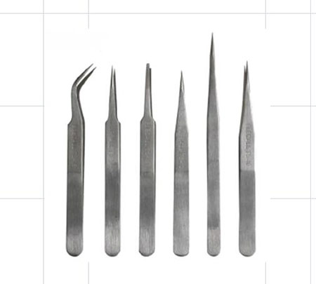 Stainless steel tweezers 6kinds/lot