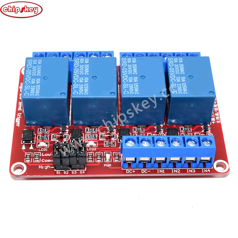 4 Channel 5V relay with Optcoupter , each Channel can cutover high/low Level