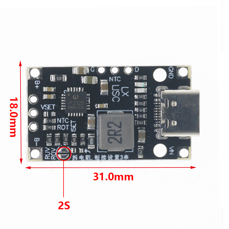 Type-C USB 2S BMS 15W 8.4V 12.6V 1.5A Lithium Battery Charging Boost Module With Balanced Support Fast Charge With Indicator